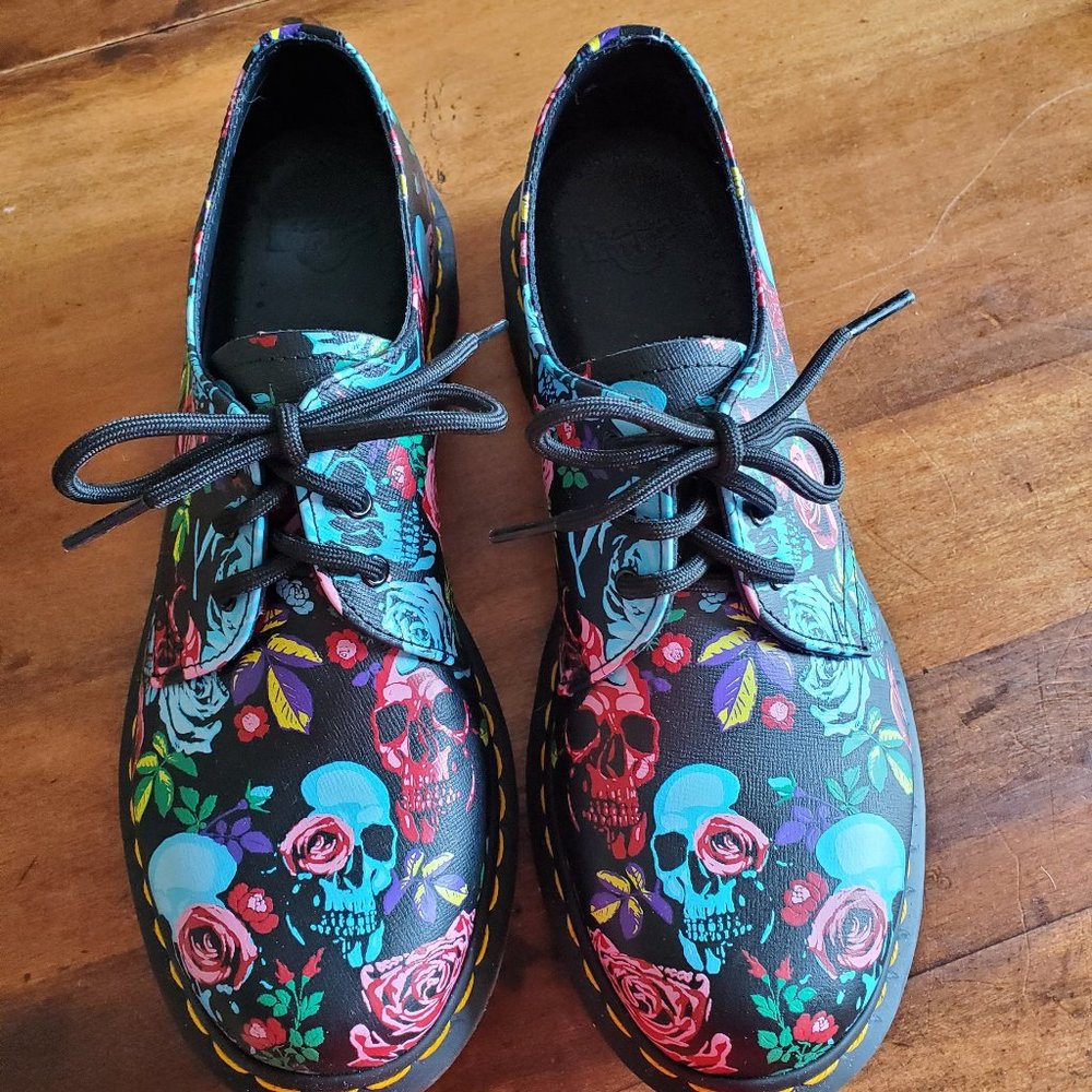 Dr. Martens Skull and Rose Pattern